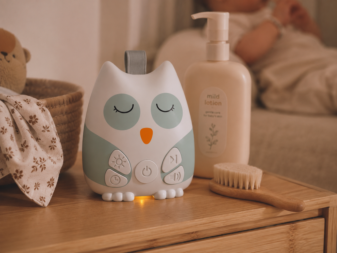 Nouna sleep soother on a nursery nightstand